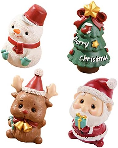 ABOOFAN 4 adet Noel Masaüstü Süsler Karikatür Noel Reçine Dekorları (Rastgele Renk Stili) Parti İyilik