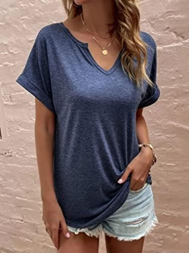 Kadın T-Shirt V Yaka Karahindiba Baskı Kısa Kollu Casual Tee Tops Sevimli Grafik Gömlek Düz Renk Bluz