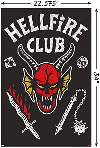 Trendler Uluslararası Netflix Yabancı Şeyler: Sezon 4-Hellfire Club Duvar Posteri, 22.375 x 34, Çerçevesiz Versiyon