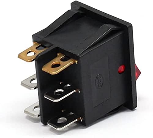 DEPİLA Mikro Anahtarı Kcd4 15A 250v AC Çift Kutuplu Çift Gang Rocker Anahtarı 2 Yollu kırmızı bakır pim kırmızı 220v