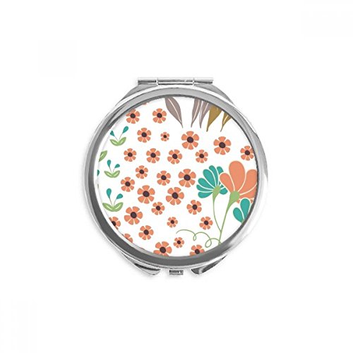 GreenOrange çiçek boya el kompakt ayna yuvarlak taşınabilir cep cam