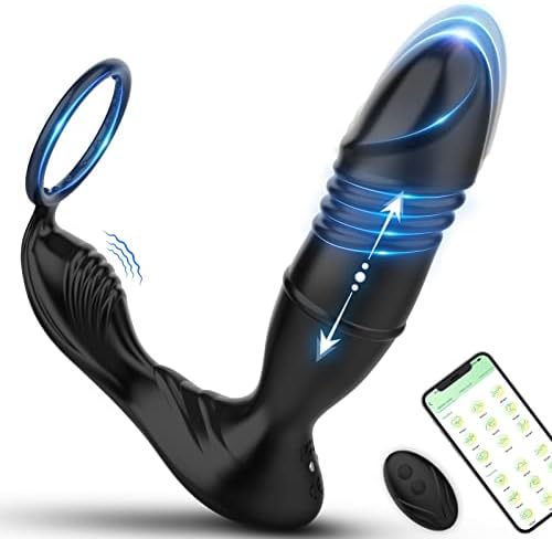 Penis Halkalı Anal Vibratör Prostat Masajı, Akıllı Uygulama ve Uzaktan Kumandalı Anal Seks Oyuncağı, 9 İtme Hızı