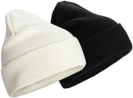 SAFERIN 1 & 2 Packs Unisex Örgü Bere Şapka Kaflı Beanies Erkekler ve Kadınlar için Sıcak Kış Şapka Kayak Şapka Kap