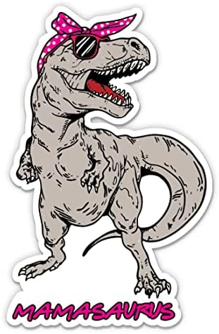 Mamasaurus Sticker-3 laptop etiketi - Su Geçirmez Vinil Araba, Telefon, Su Şişesi-Sevimli Dino Anne Yaşam Çıkartması