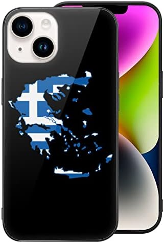 Yunanistan bayrağı Harita cam telefon kılıfı Kapak iPhone 14 Darbeye Dayanıklı koruyucu kılıf Sevimli