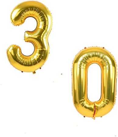 32 inç Altın 30 Numara Jumbo Folyo Mylar Helyum Balonları Parti Dekorasyon Malzemeleri Balonlar 30. Doğum Günü veya