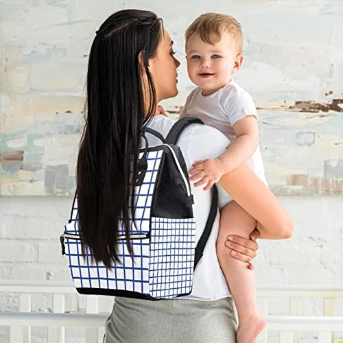 Mavi Izgara Ekose Desen bebek bezi çantası Sırt Çantası Bebek Bezi Değiştirme Çantaları Çok Fonksiyonlu Büyük Kapasiteli