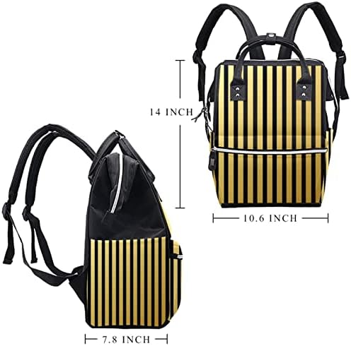 Sarı ve Siyah Çizgili bebek bezi çantası Sırt Çantası Bebek Bezi Değiştirme Çantaları Çok Fonksiyonlu Büyük Kapasiteli